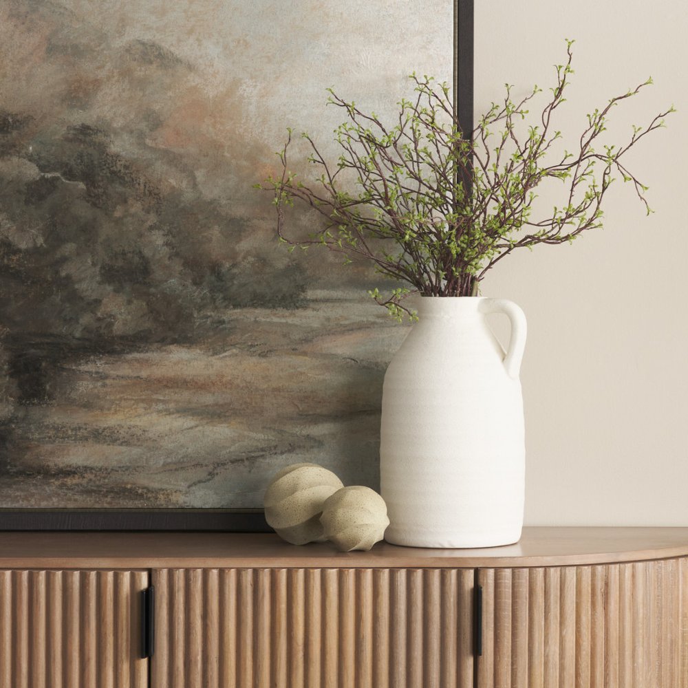 4" Beige Metal Sphere Tabletop Sculpture