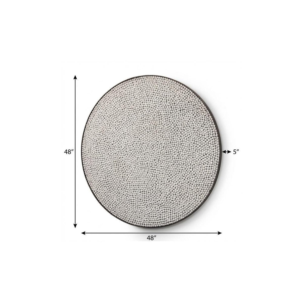 48" Gray Metal Sphere Decorative Wall Sculpture