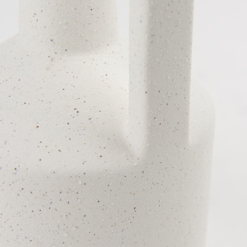 9" White Ceramic Table Vase on a white background