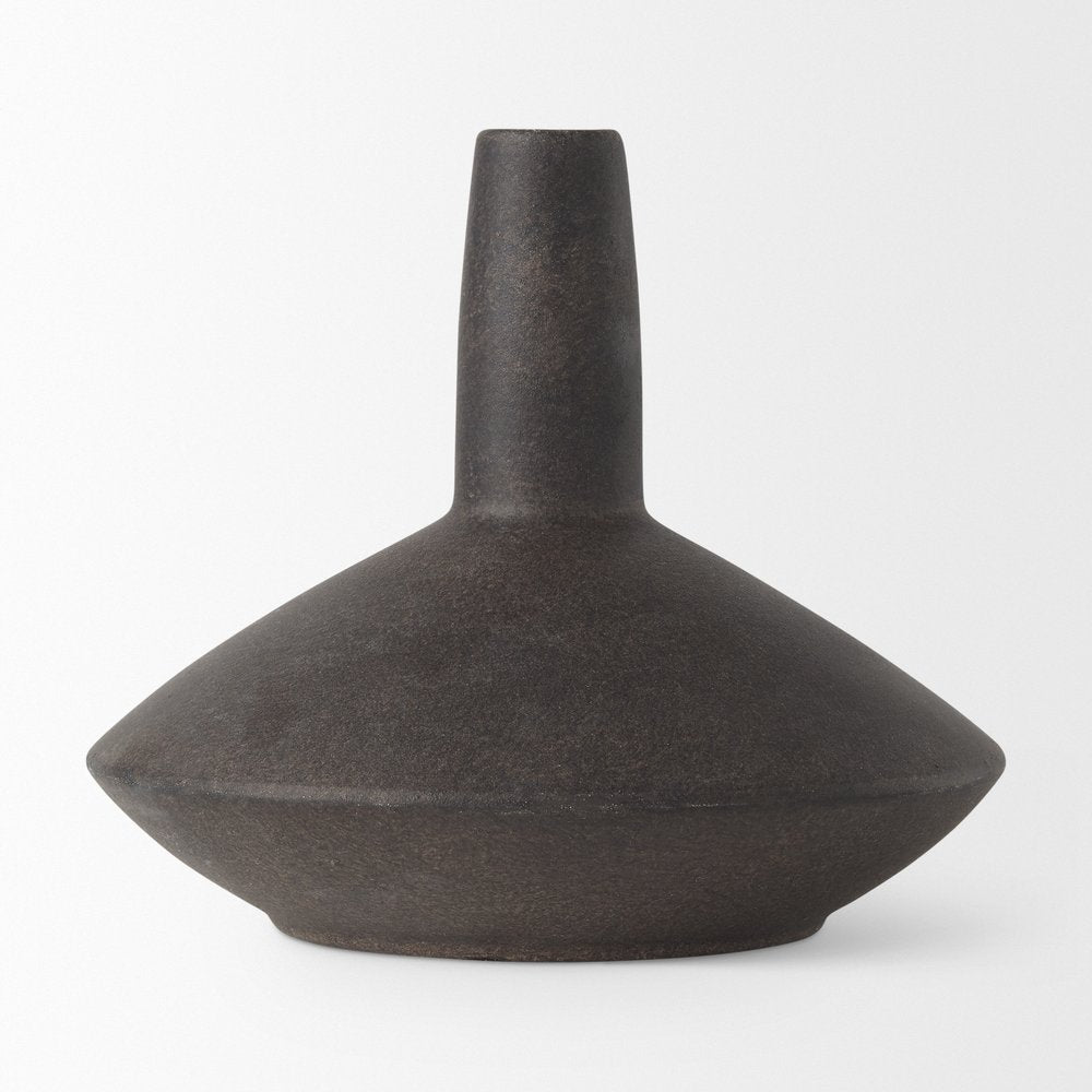 7" Brown Ceramic Bud Table Vase