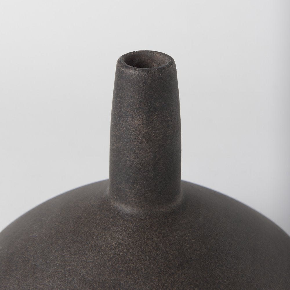 7" Brown Ceramic Bud Table Vase
