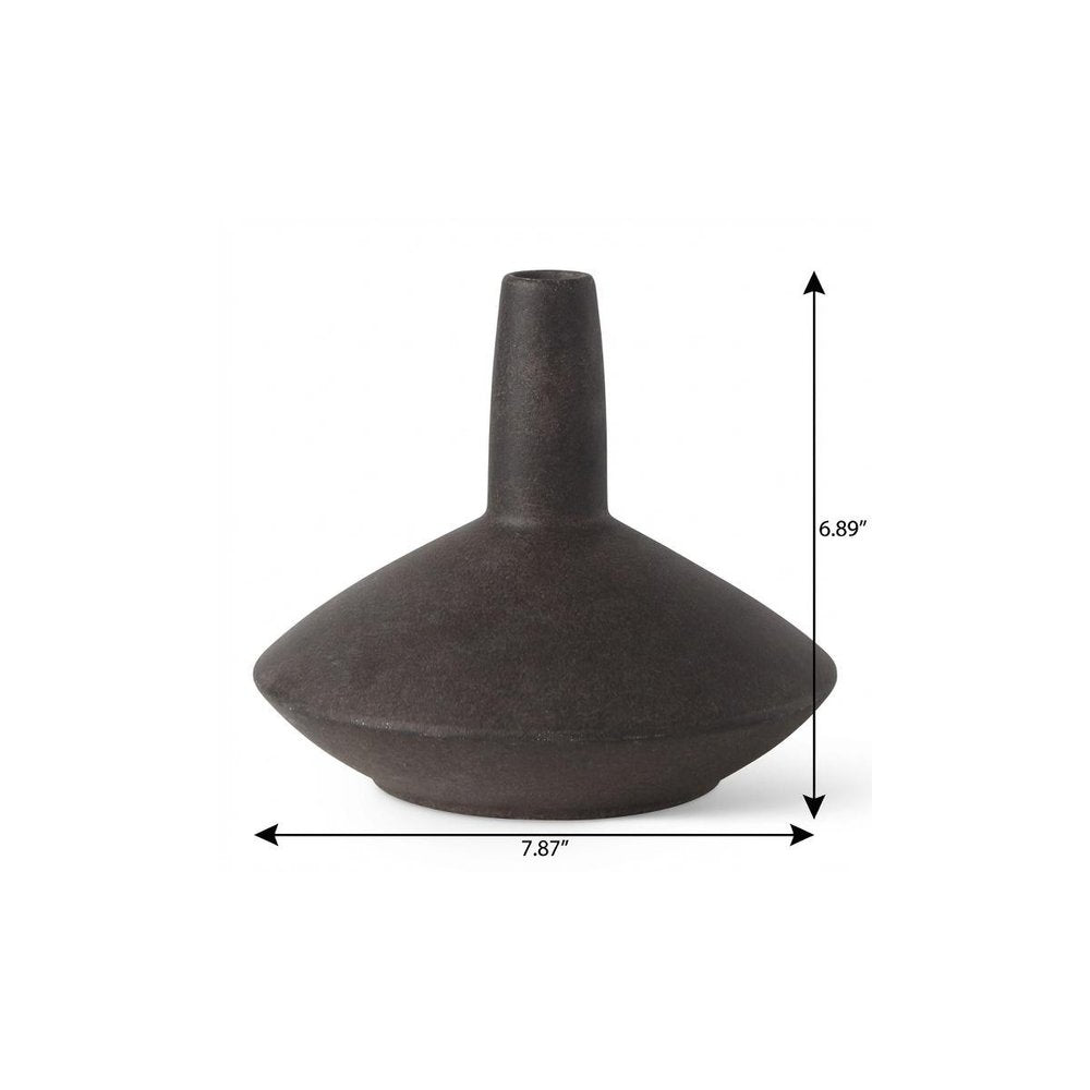 7" Brown Ceramic Bud Table Vase