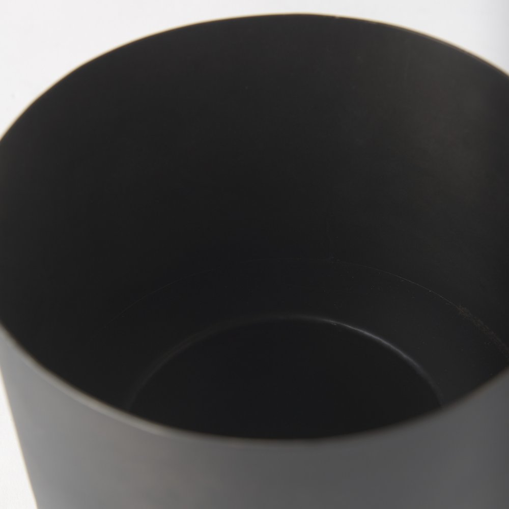 7" Black Metal Round Table Vase
