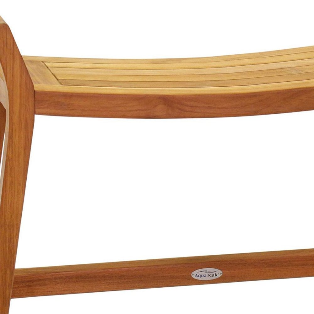 22" X 31" Brown Teak Rectangular Shower Bench