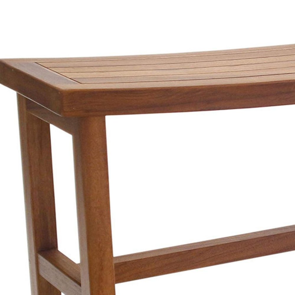 18" X 48" Brown Teak Rectangular Shower Bench