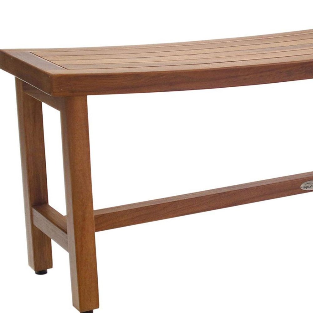 18" X 48" Brown Teak Rectangular Shower Bench