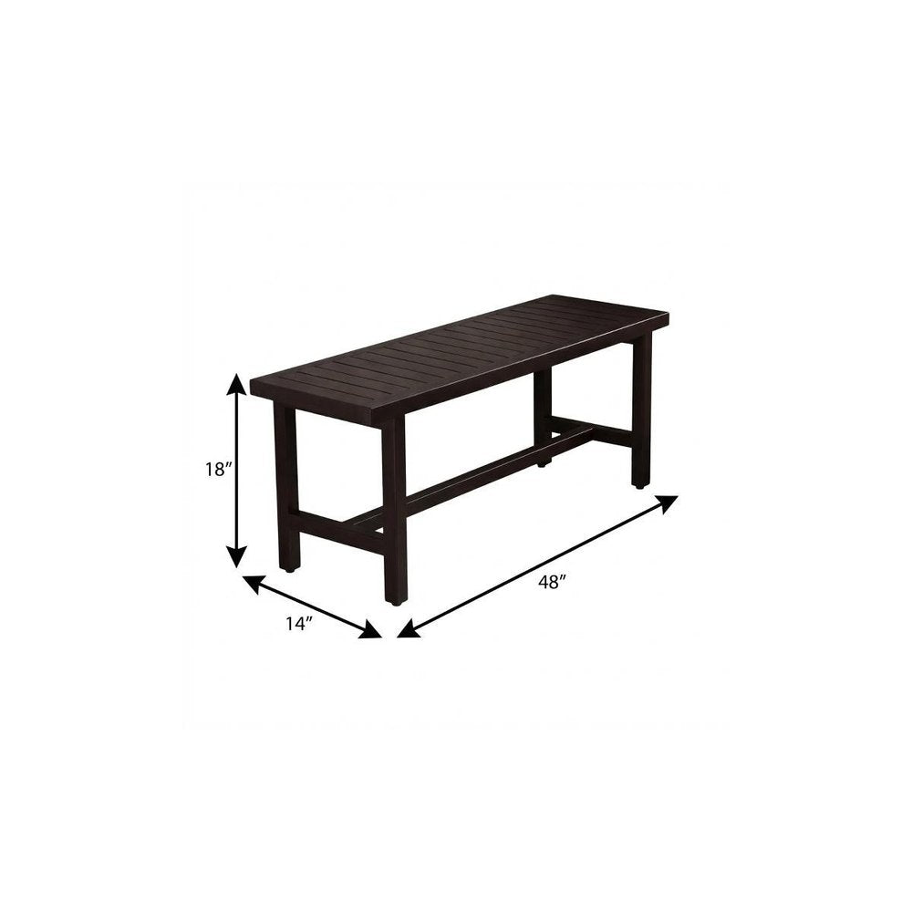 18" X 48" Brown Teak Rectangular Shower Bench