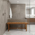 18" X 48" Brown Teak Rectangular Shower Bench