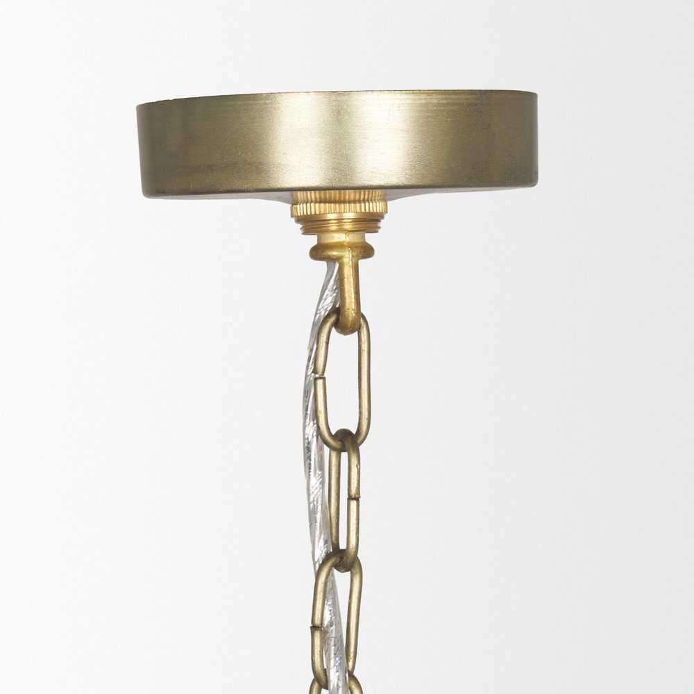 Gold Metal Dimmable Chandelier With Gold Shades