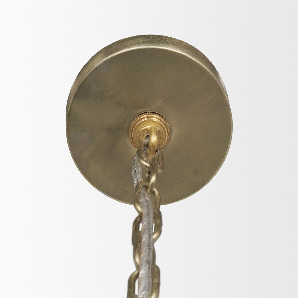 Gold Metal Dimmable Chandelier With Gold Shades