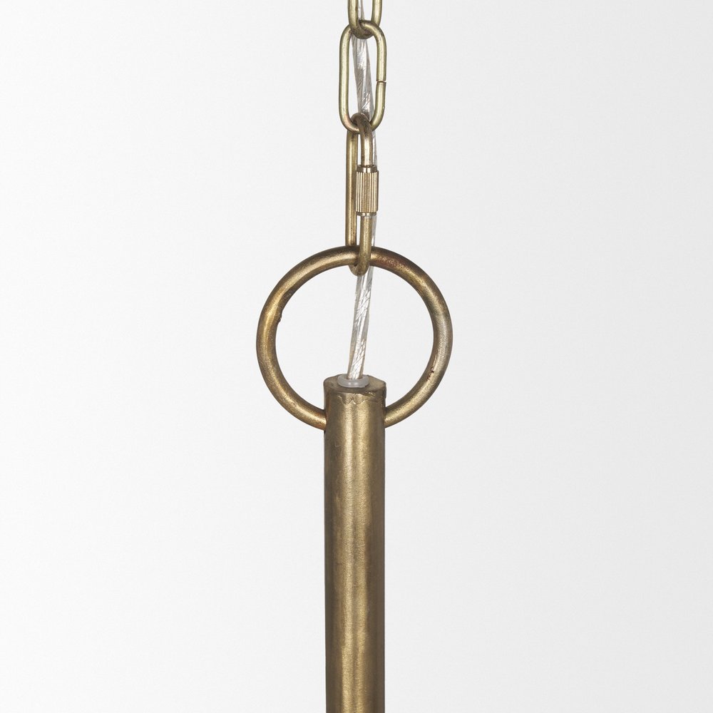 Gold Metal Dimmable Chandelier With Gold Shades