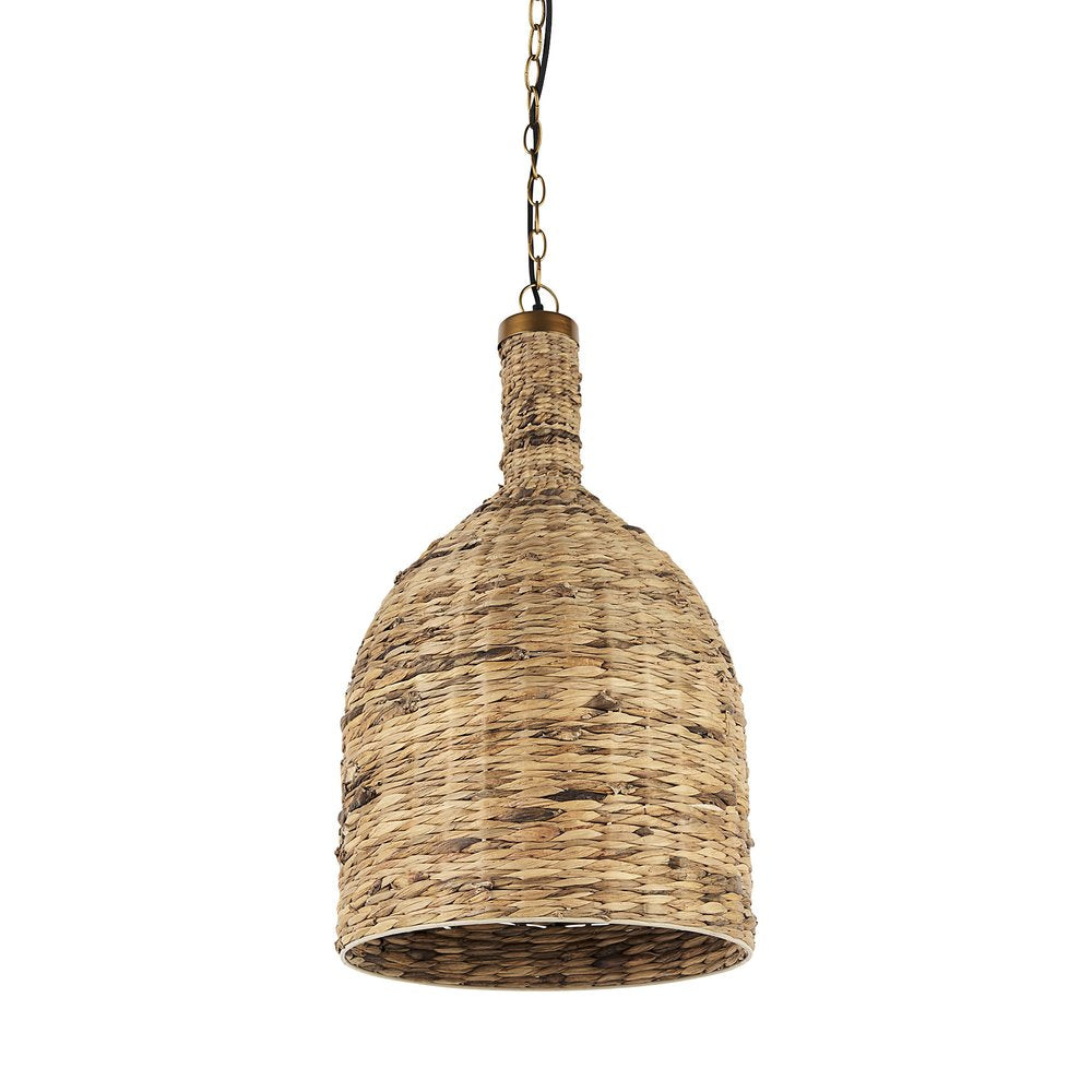 Brown Metal Single Ceiling Light With Brown Shades