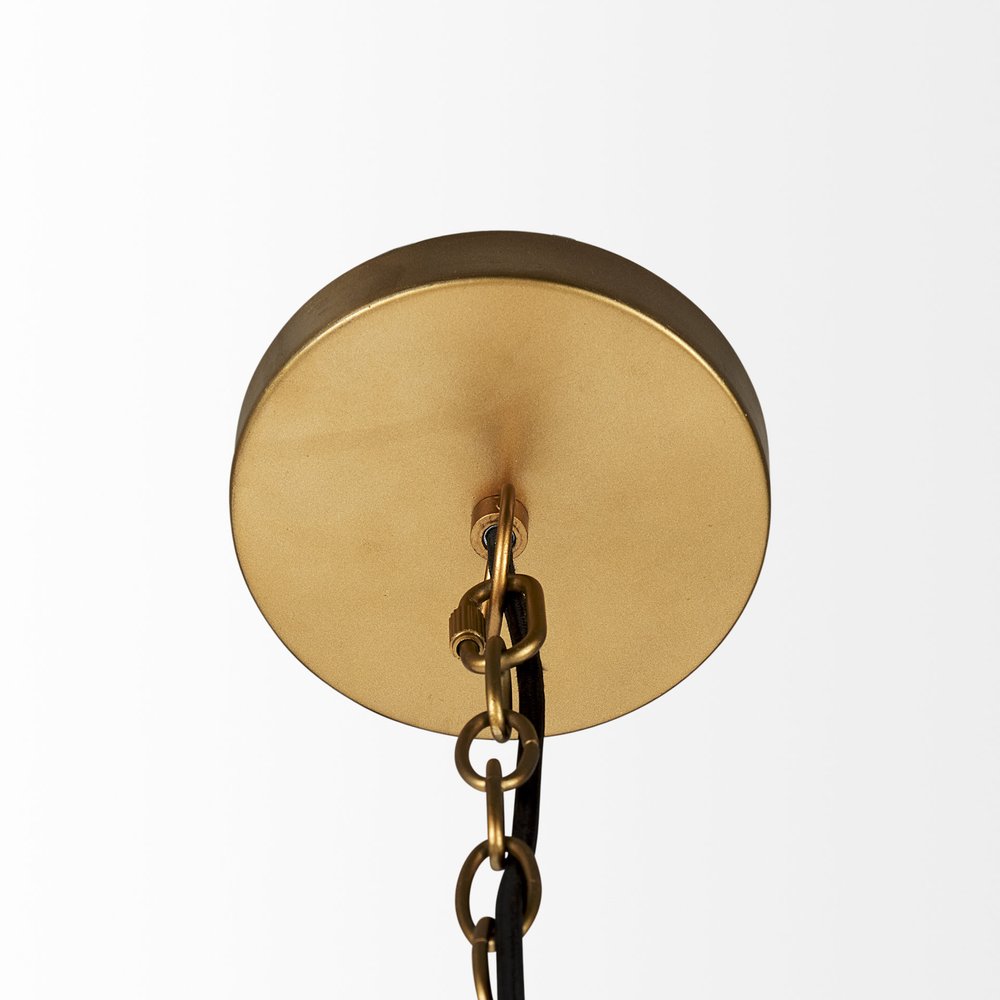 Brown Metal Single Ceiling Light With Brown Shades