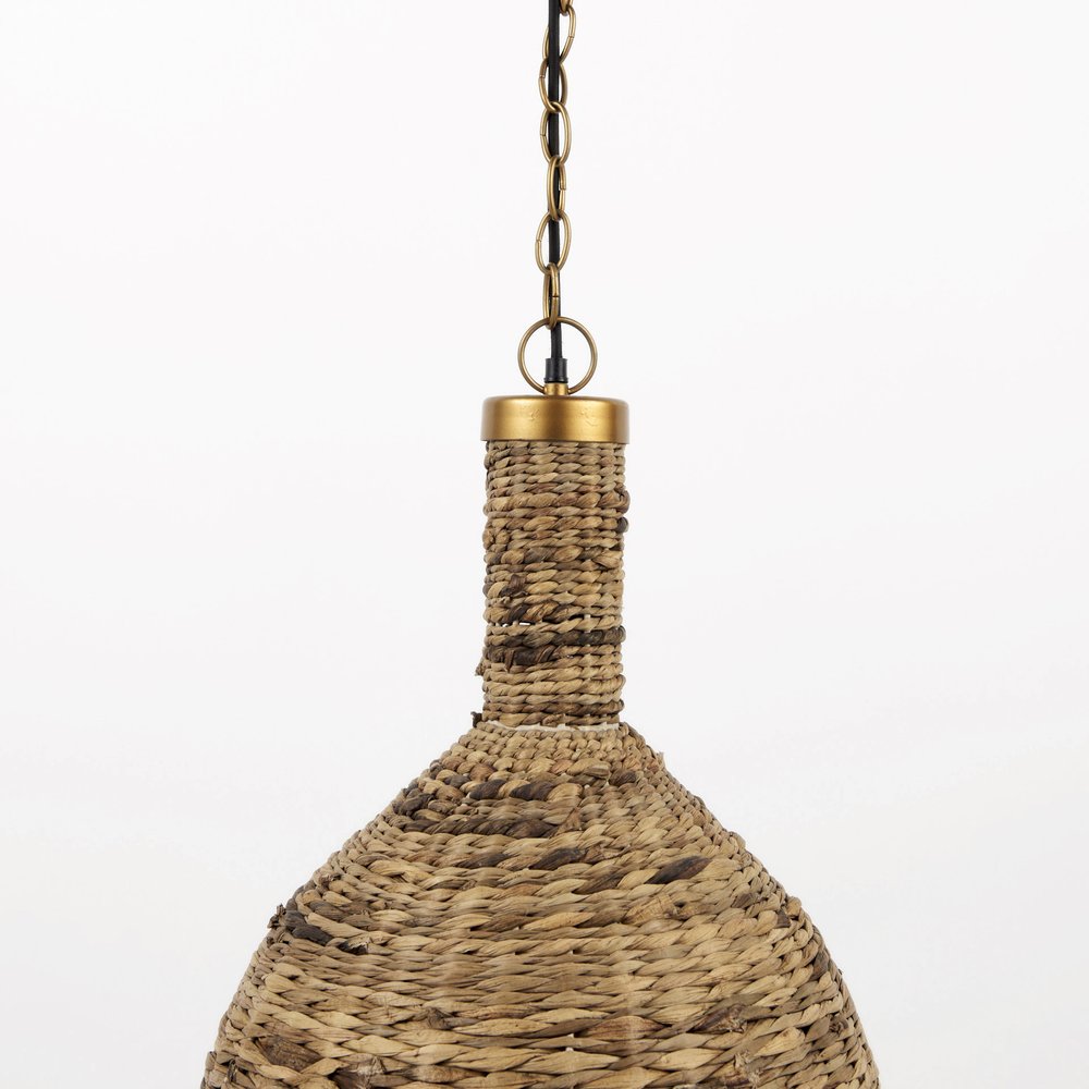 Brown Metal Single Ceiling Light With Brown Shades