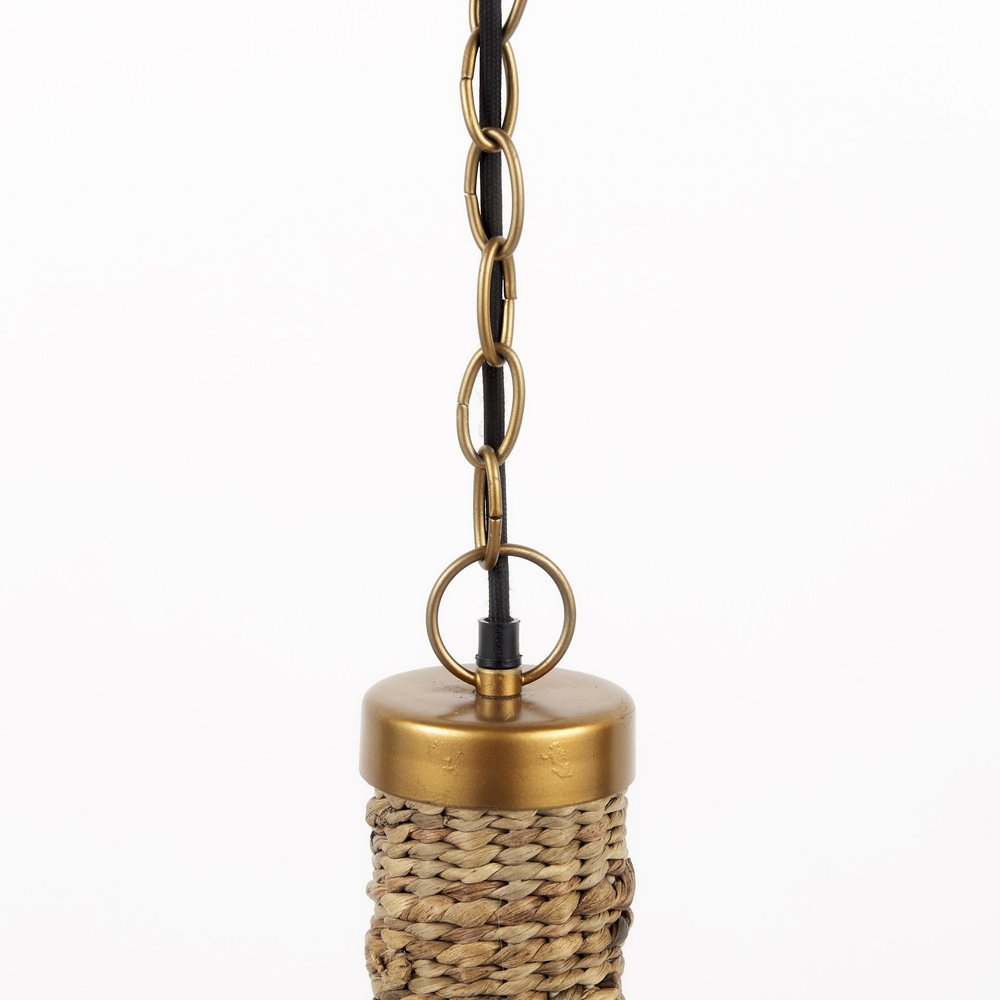Brown Metal Single Ceiling Light With Brown Shades