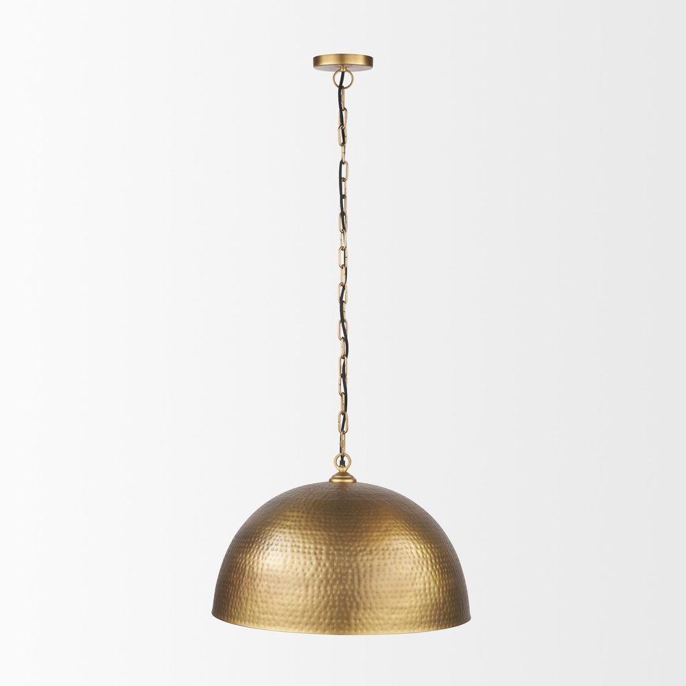 Gold Metal Single Ceiling Light With Gold Shades