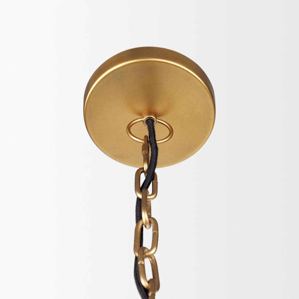 Gold Metal Single Ceiling Light With Gold Shades
