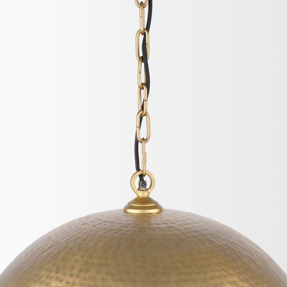 Gold Metal Single Ceiling Light With Gold Shades