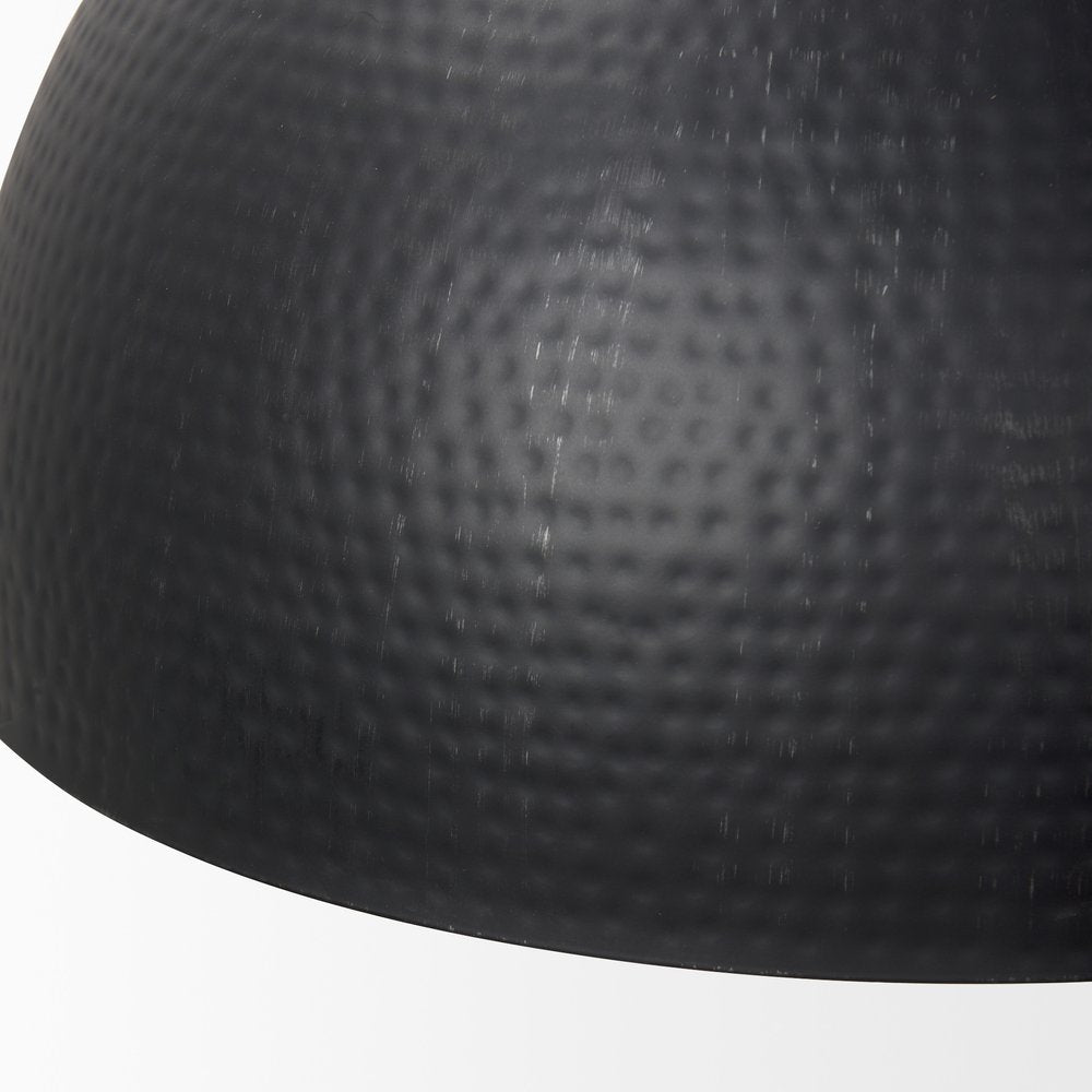 Black Metal Single Ceiling Light With Black Shades close-up detail