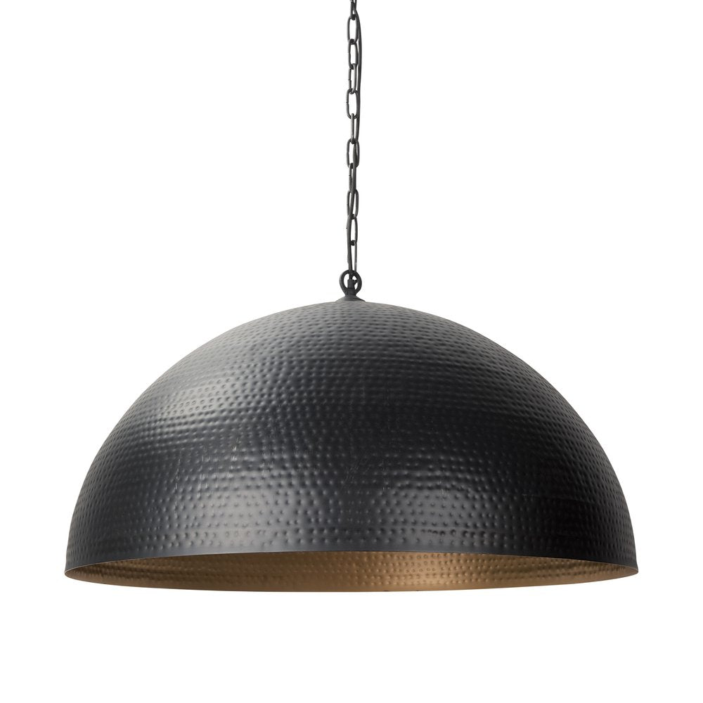 Black Metal Single Ceiling Light With Black Shades on a white background