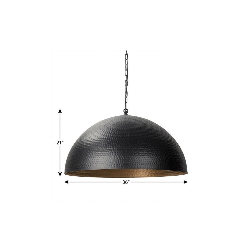 Black Metal Single Ceiling Light With Black Shades on a white background