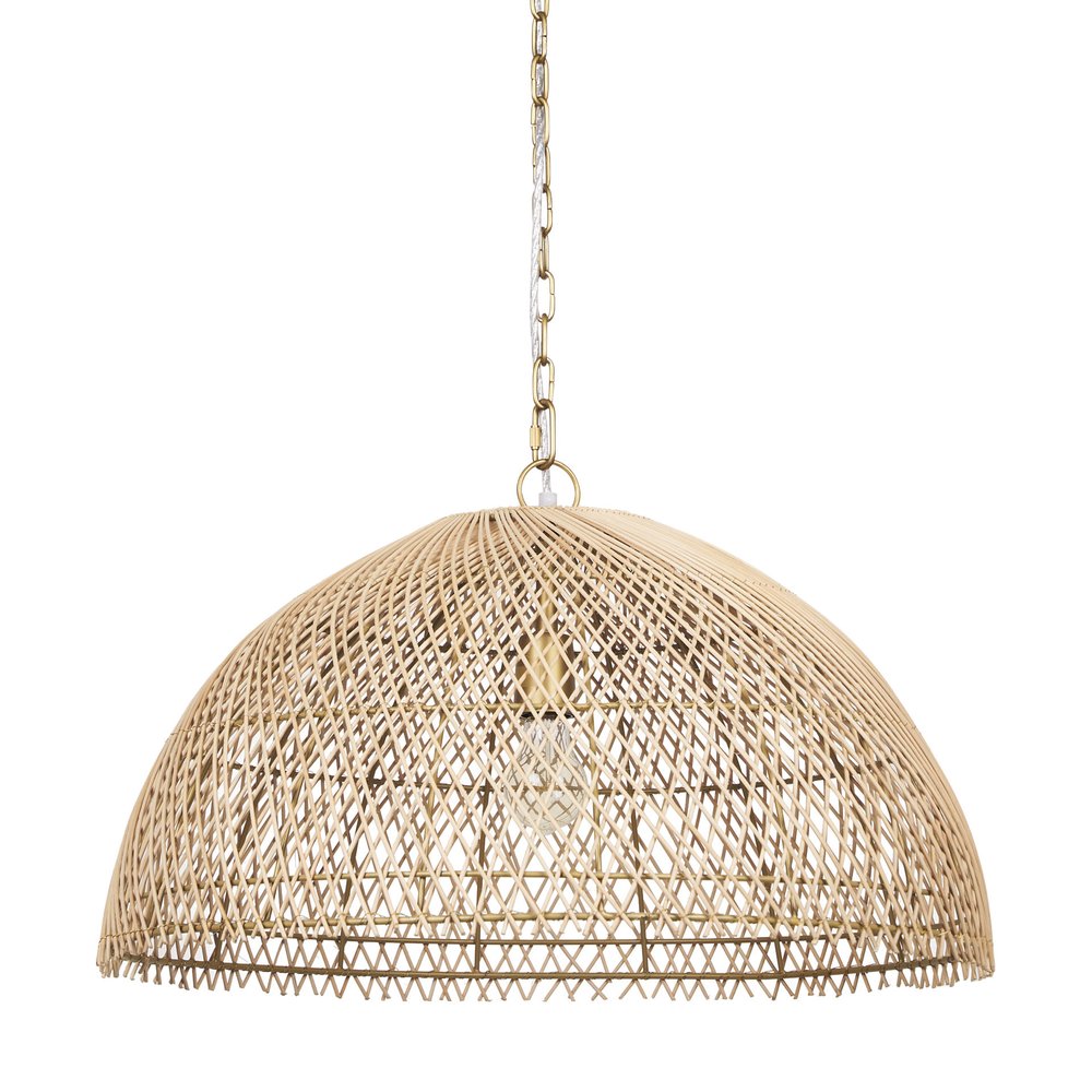 Gold Metal Single Ceiling Light With Brown Shades