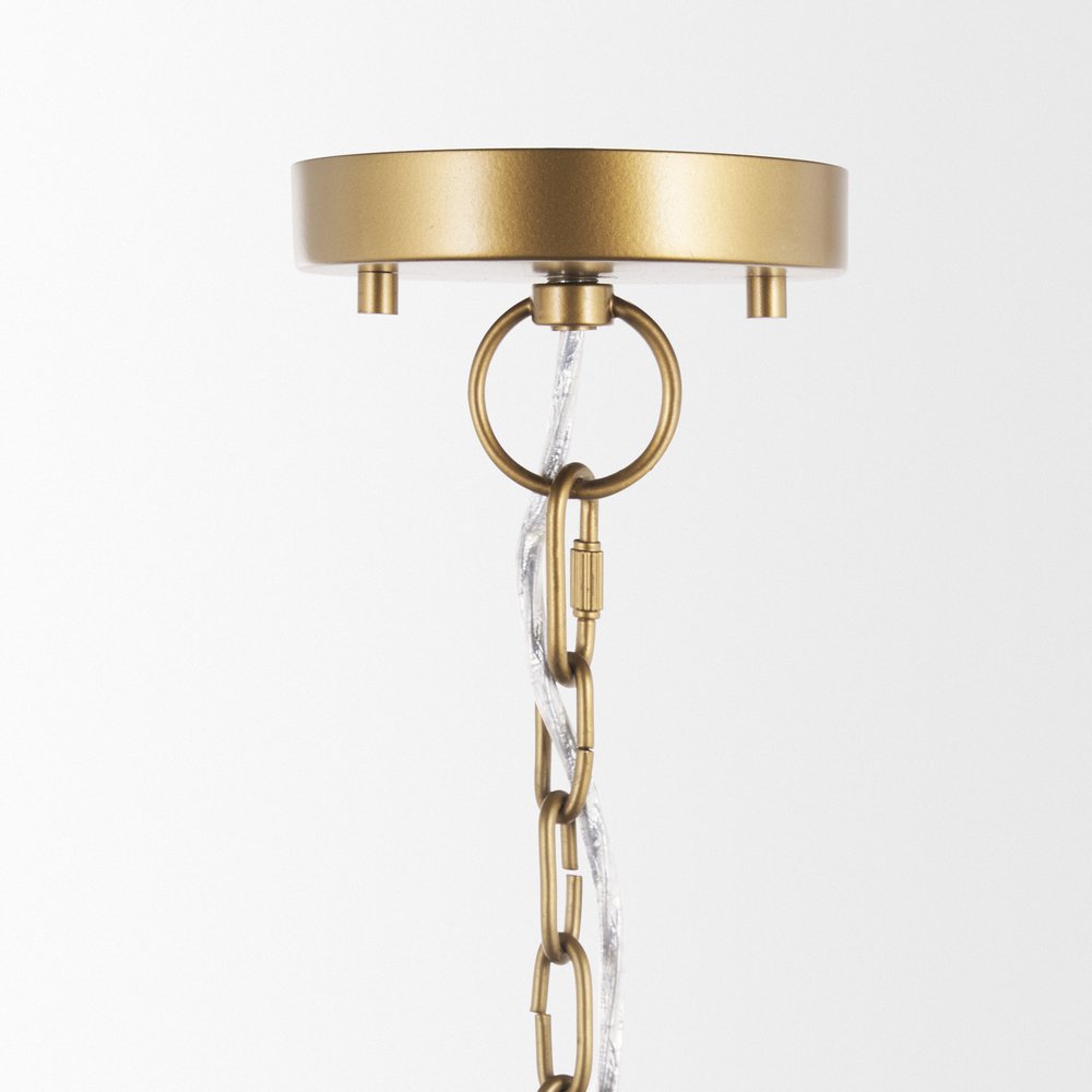 Gold Metal Single Ceiling Light With Brown Shades