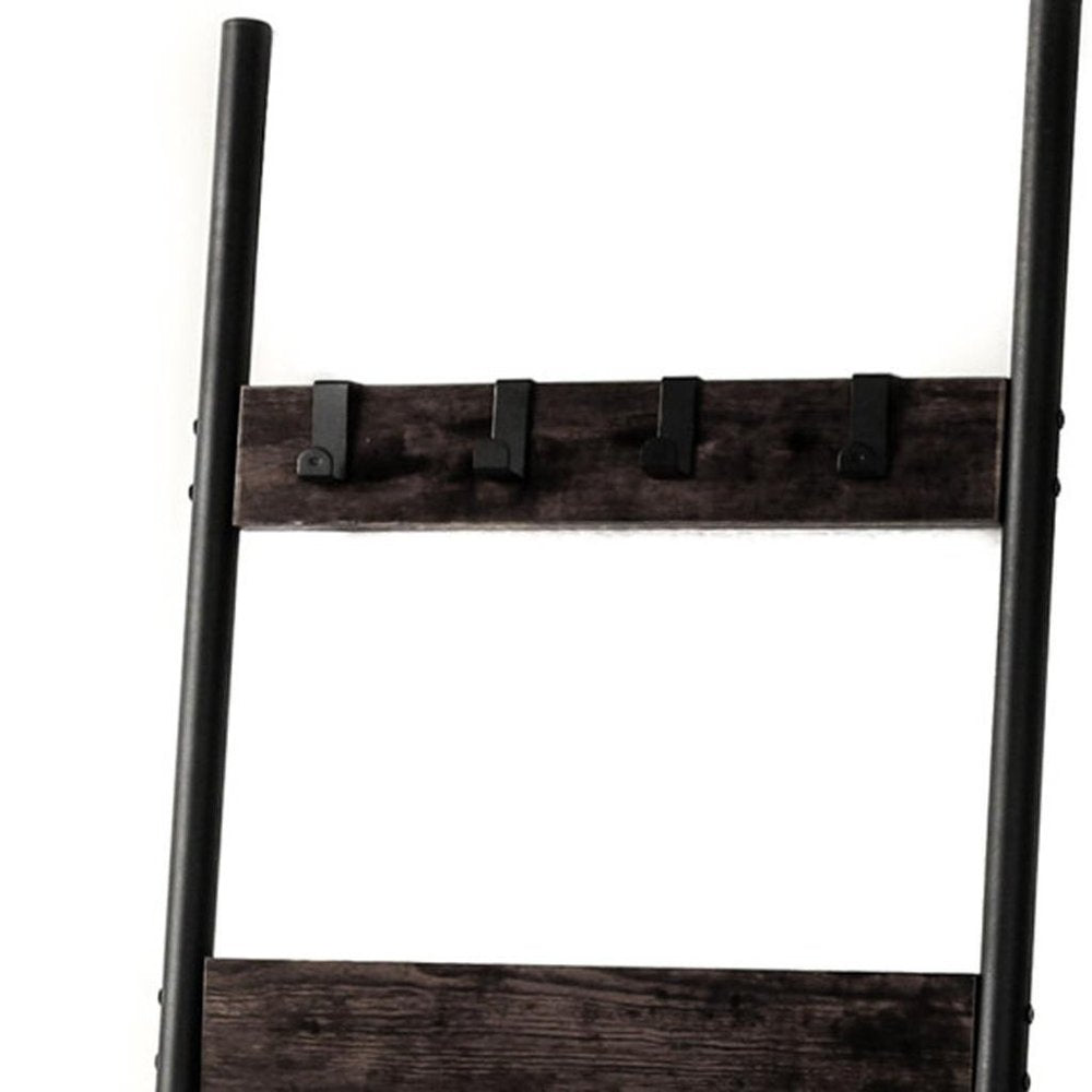 63" Black Metal Blanket Ladder