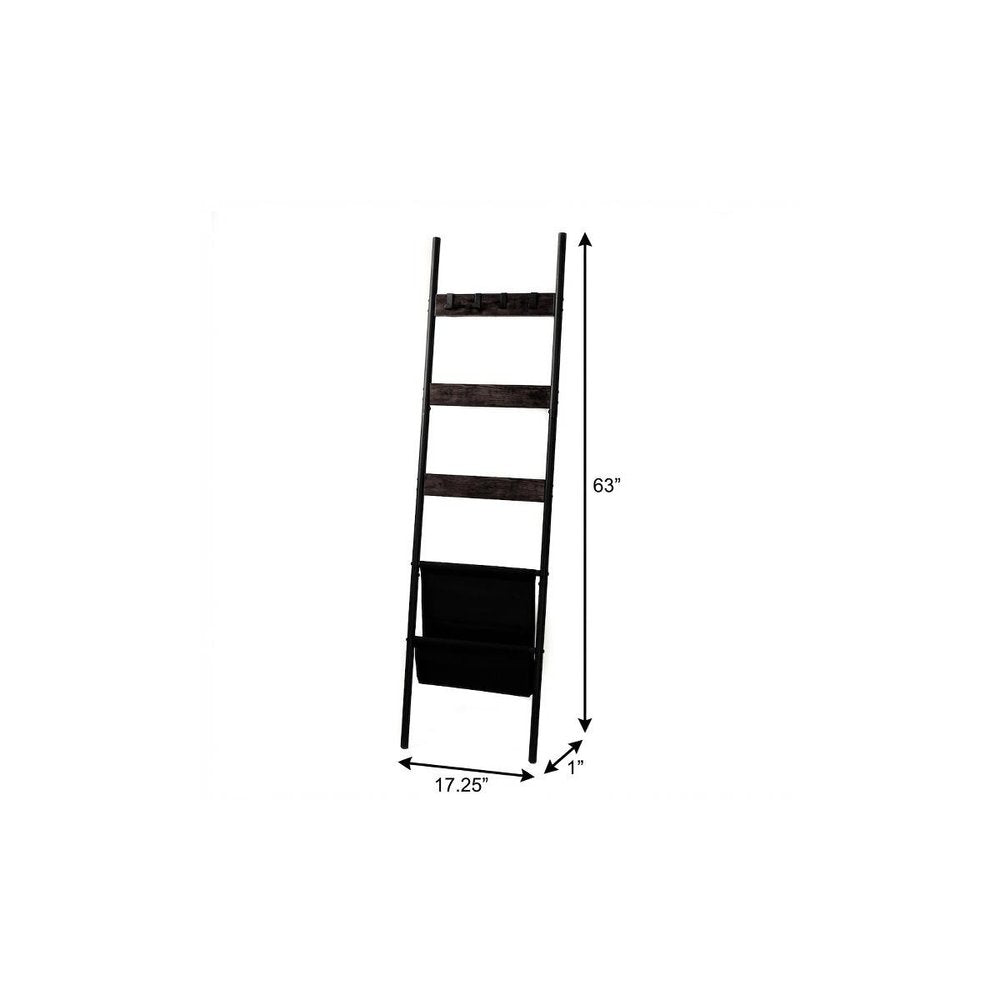 63" Black Metal Blanket Ladder
