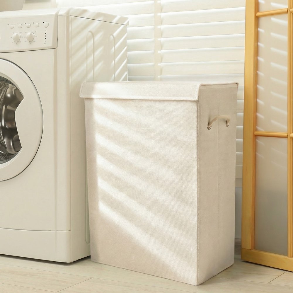 9" Off White Wicker Single Door Linen Cabinet