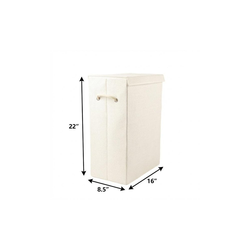 9" Off White Wicker Single Door Linen Cabinet on a white background