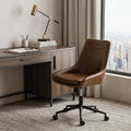 Light Brown and Black Adjustable Height Swivel Rolling Office Chair