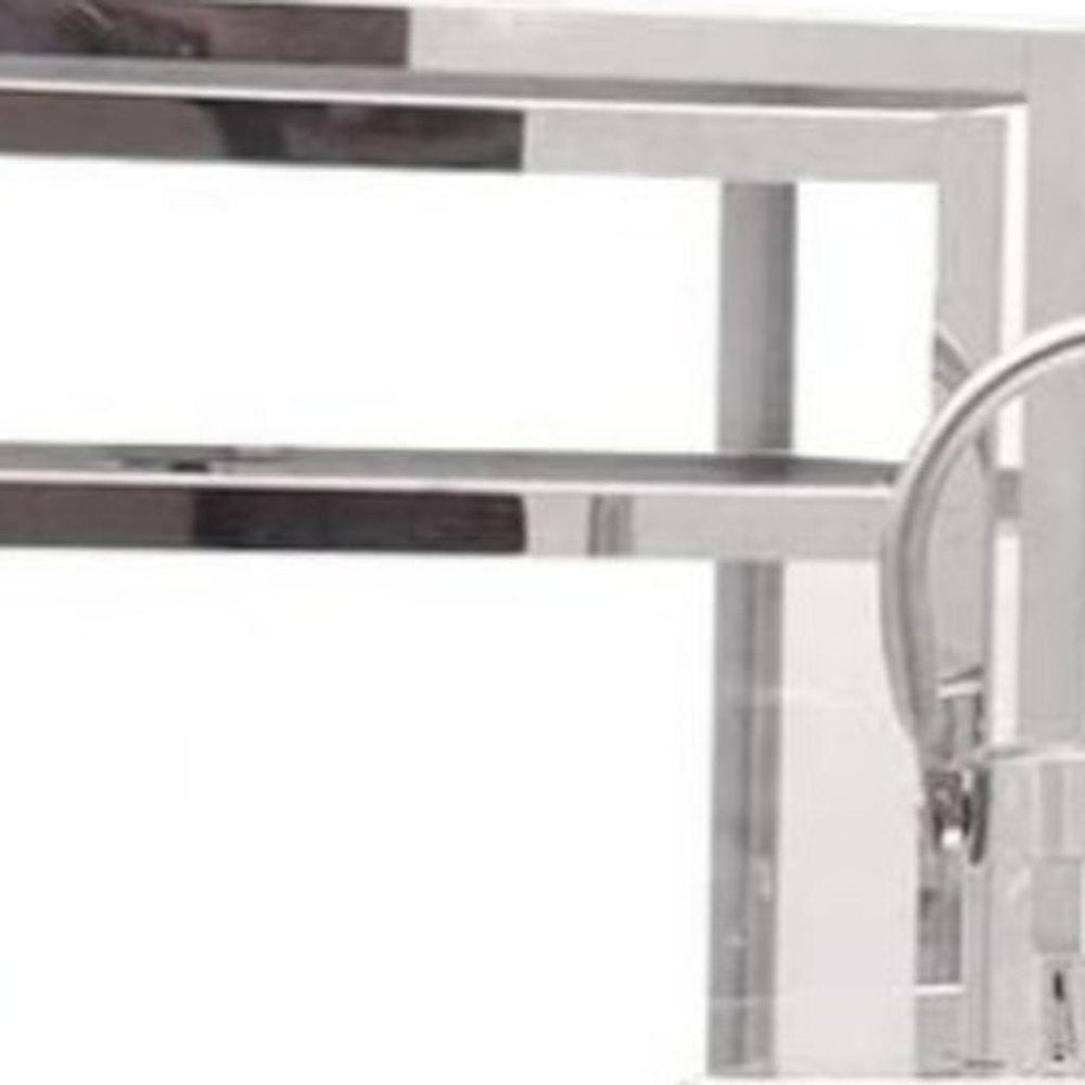 Set of Three Silver Glass Floor Candelabra Candle Holders