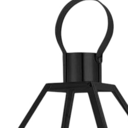 16" Black And Clear Glass And Metal Tabletop Lantern Candle Holder
