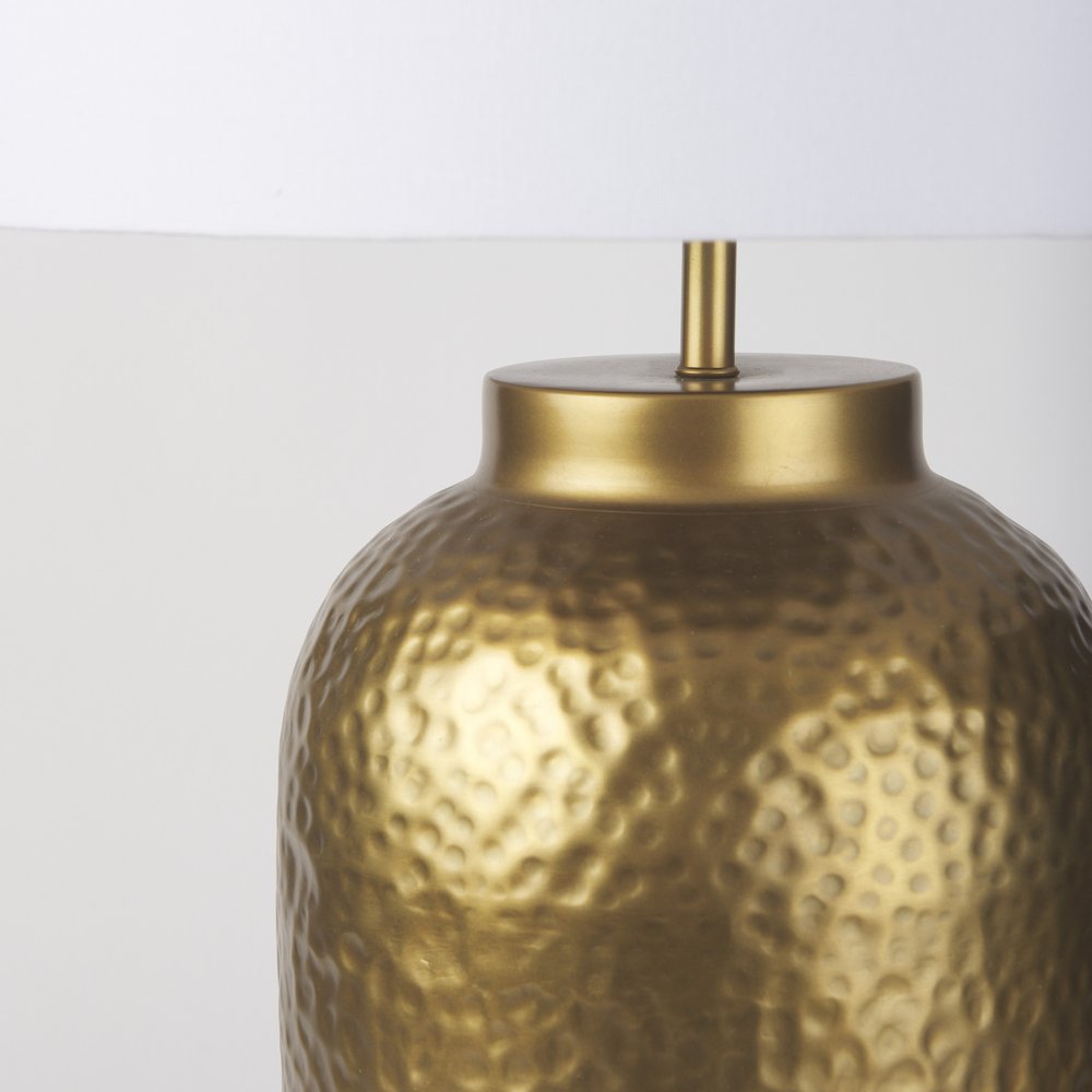 30" Gold Novelty Table Lamp With Drum Shade. Table lamp in gold.