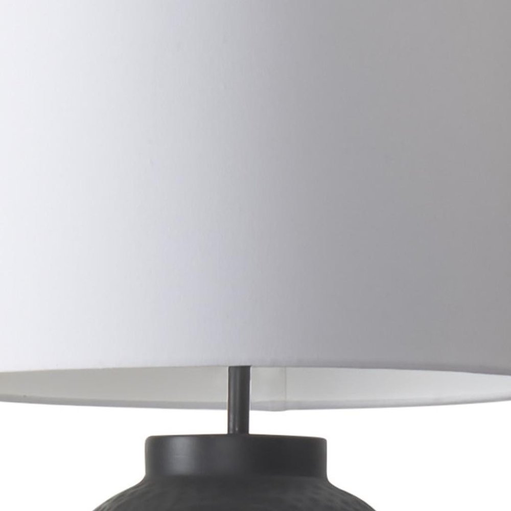 30" Black Novelty Table Lamp With Drum Shade.