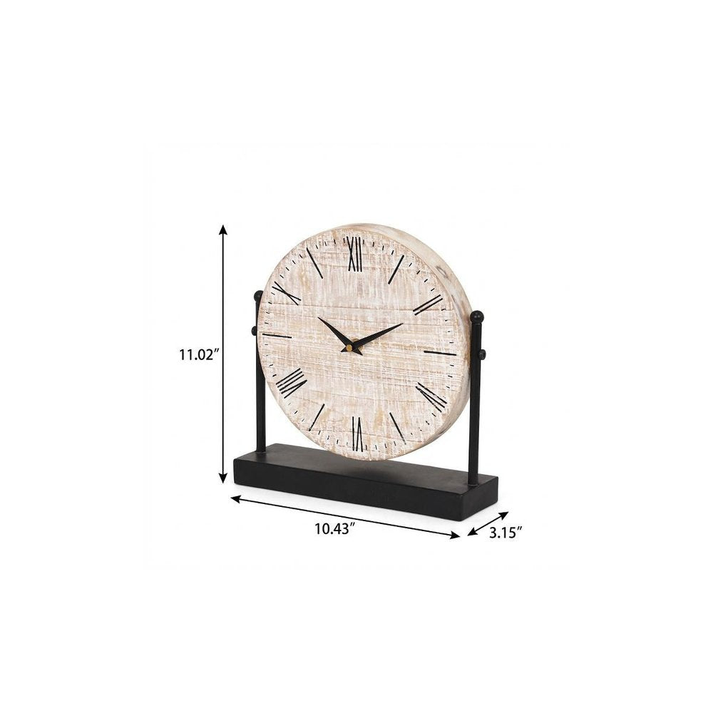 10" Black Metal Analog Square Wall Clock