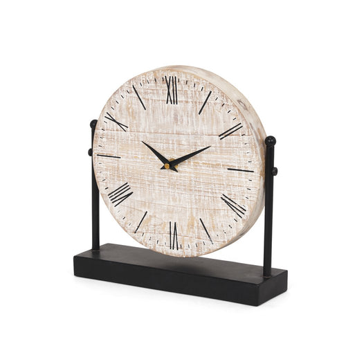 10" Black Metal Analog Square Wall Clock. Wall clock isolated on a plain white background, finished in black metal.