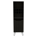 16" Black Wood Bar Cart. Bar cart isolated on a plain white background, in a black wood finish.