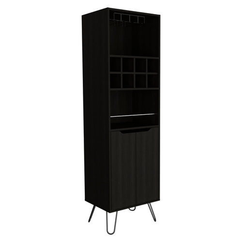 16" Black Wood Bar Cart