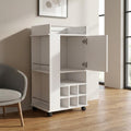 16" White Wood Bar Cart