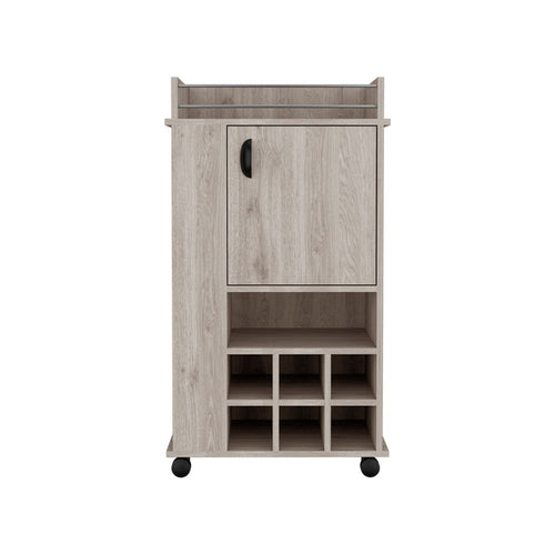 16" Gray Wood Bar Cart