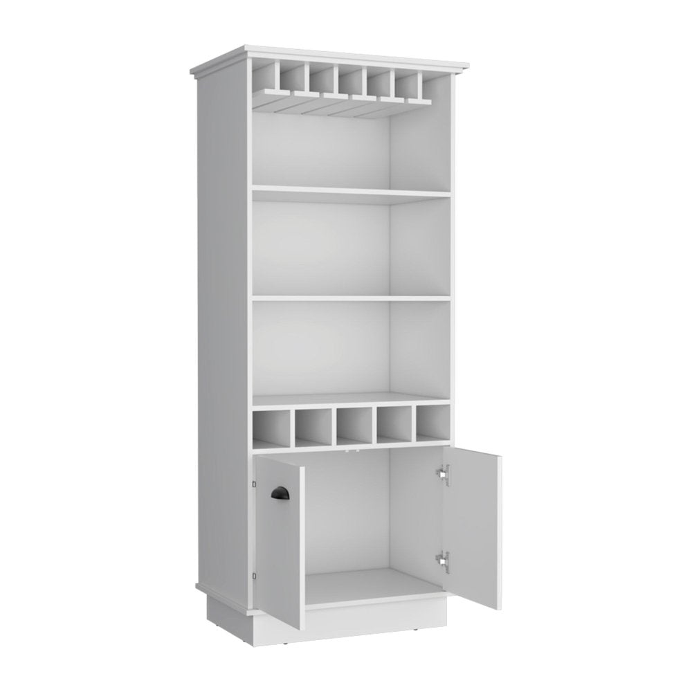 19" White Wood Bar Cart - 69.60" H x 19.00" W x 29.40" D