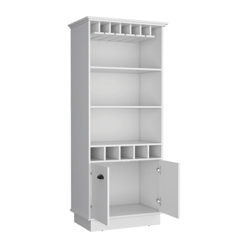 19" White Wood Bar Cart