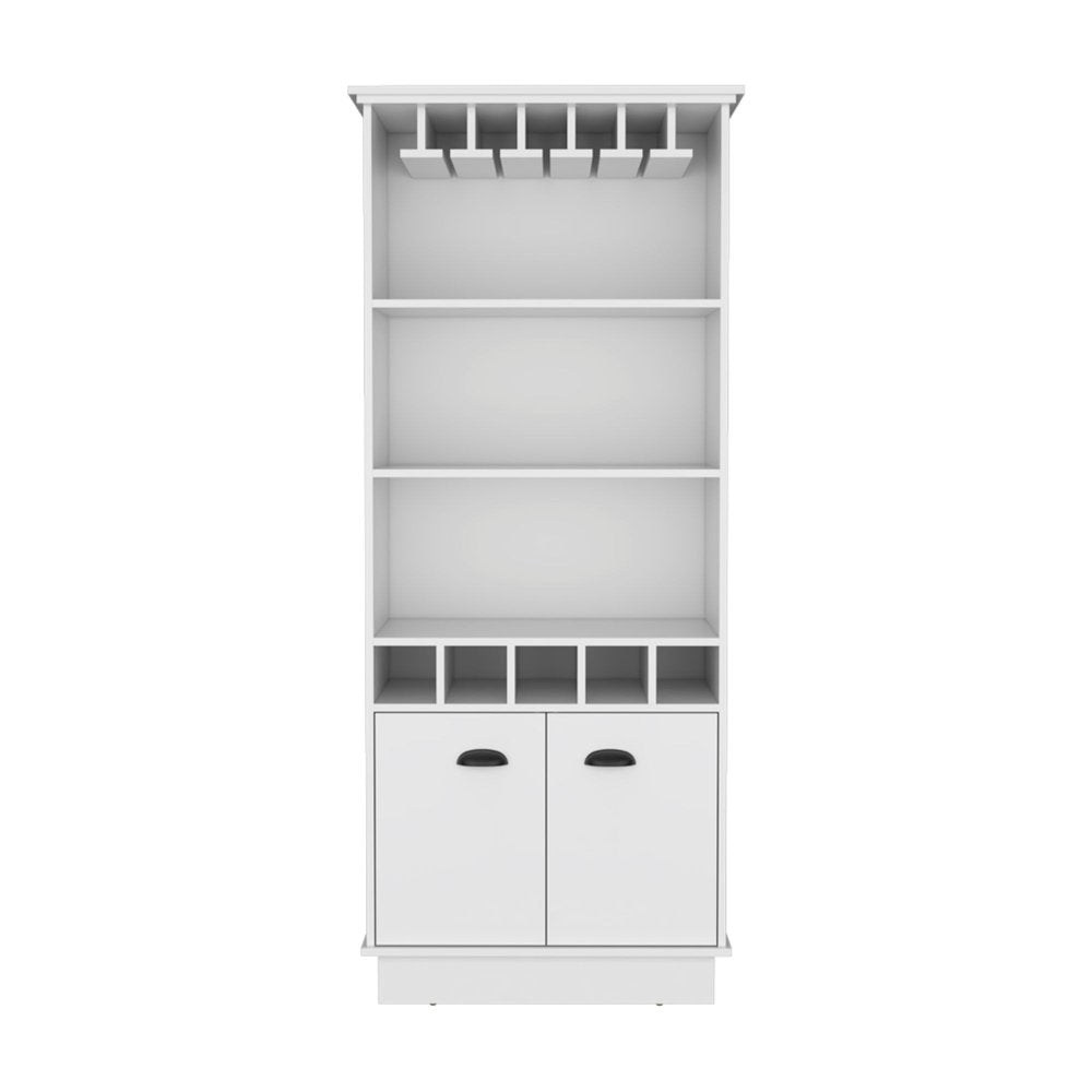 19" White Wood Bar Cart - 69.60" H x 19.00" W x 29.40" D
