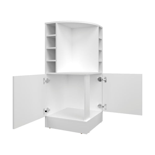19" White Wood Bar Cart
