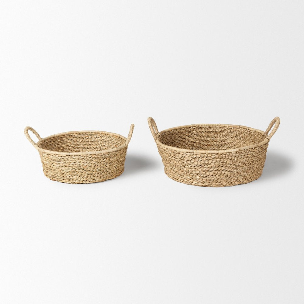 Set of Two Brown Seagrass Basket