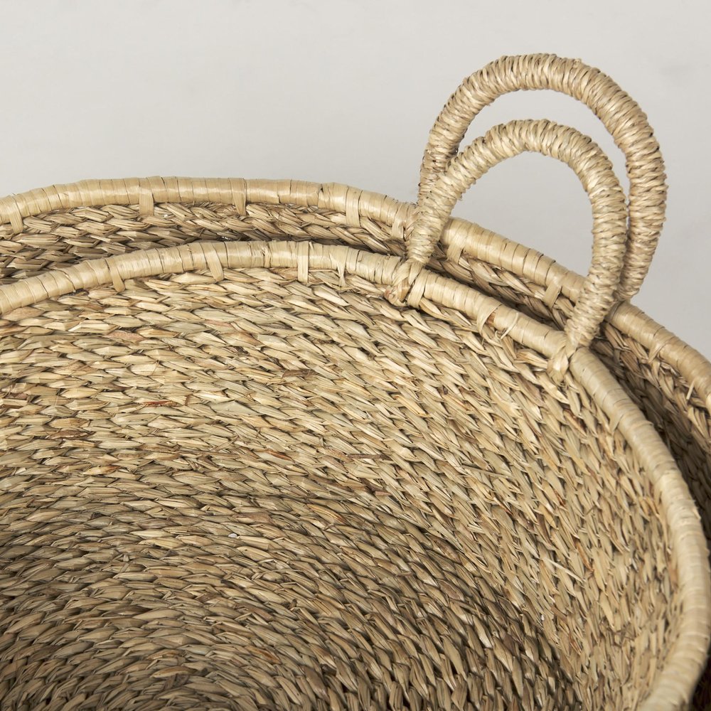 Set of Two Brown Seagrass Basket