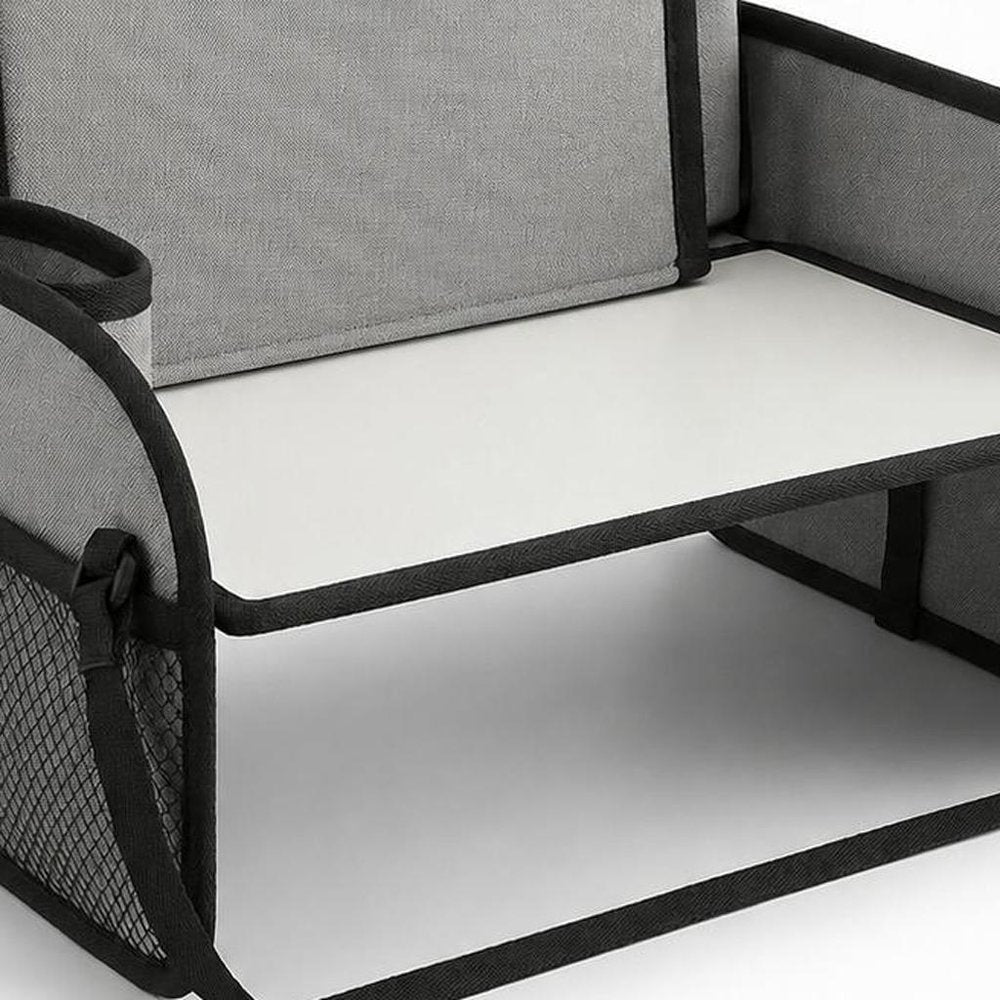 18" Silver Heavy Duty Plastic H-Shape Writing Desk close-up highlighting the silver plastic surface.