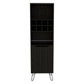 21" Black Wood Bar Cart. Bar cart isolated on a plain white background, finished in black wood.